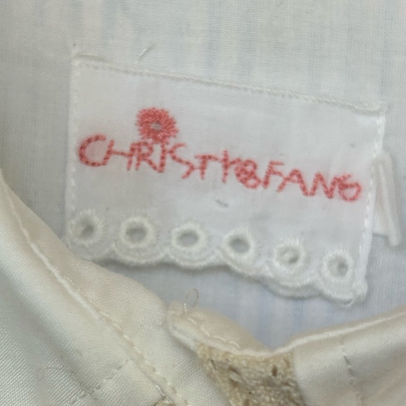 Christy & Fang Long Sleeves Lined High Neck Ruffle Button Up Prairie Dress Sz L - Picture 5 of 6